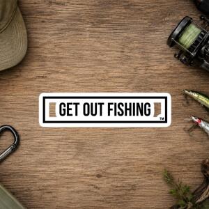 Fishing Stickers - Get Out Fishing Black Logo